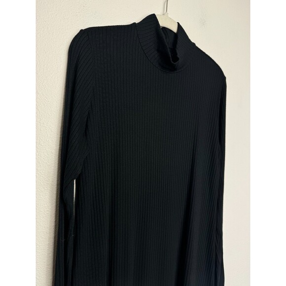 Michael Lauren Revolve Ribbed Knit Turtleneck Dress Size S Black Raw Hem New - Picture 5 of 15